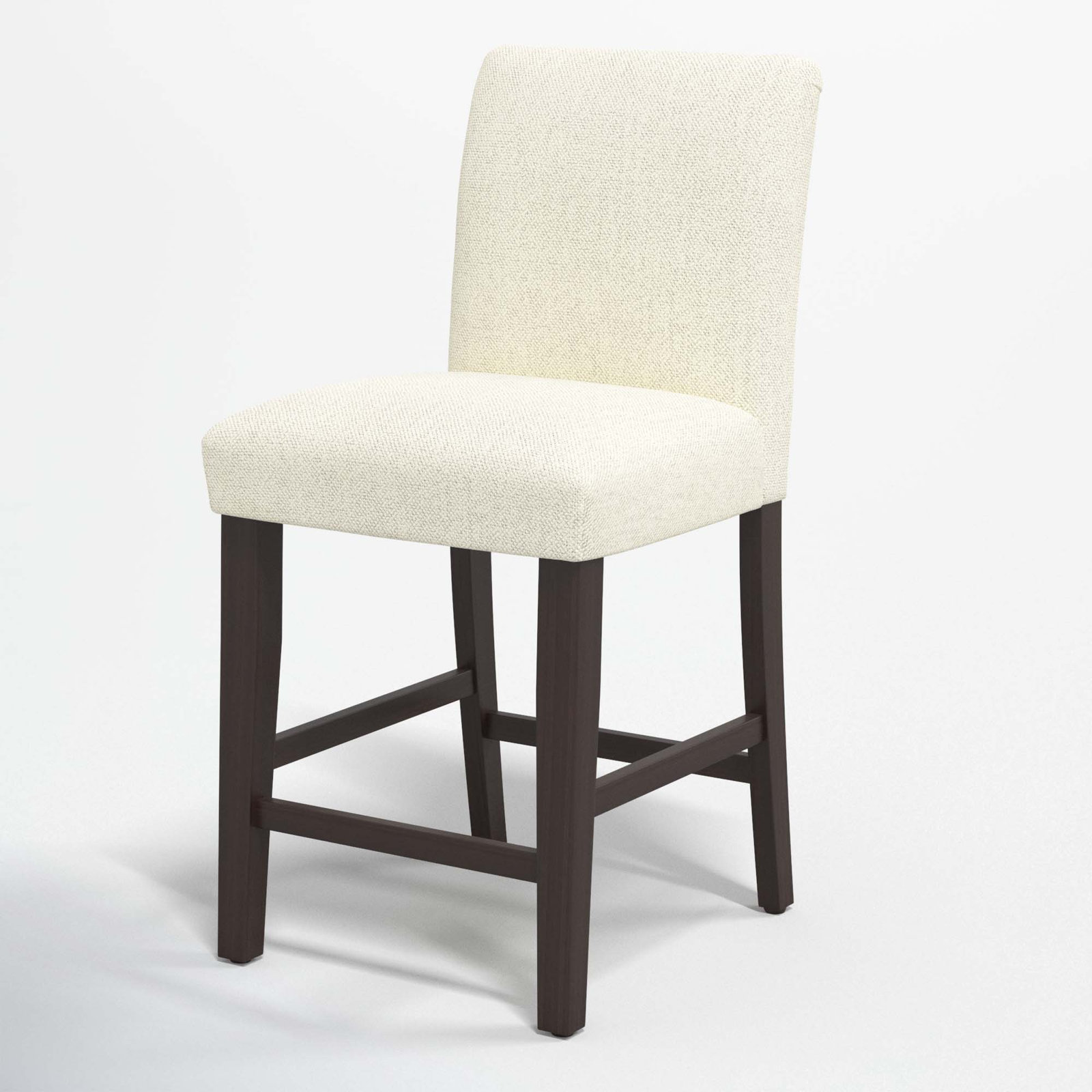 Hadrien Bar Stool, Counter Stool (26" Seat Height), Milsap Canvas Sustain® Tweed, Black Wood