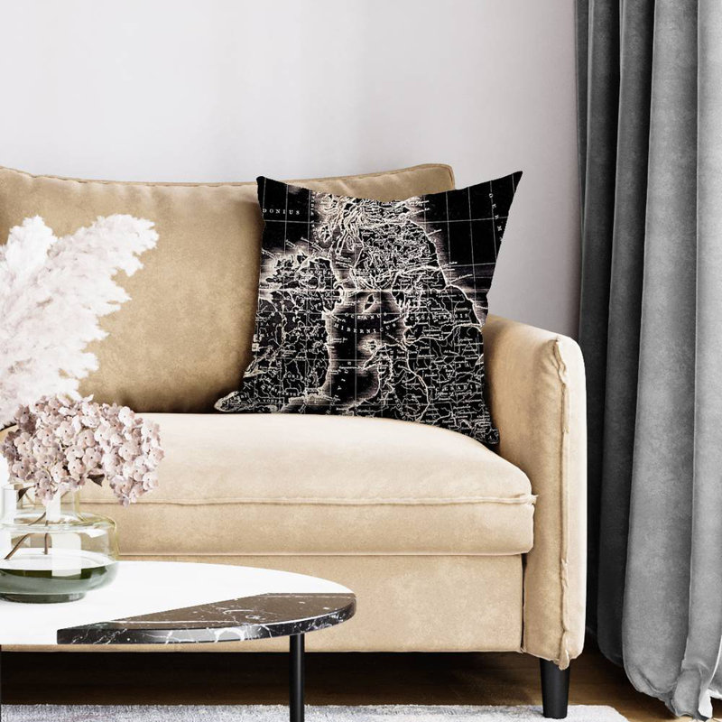 Roman britain maps - 18"x18" Throw pillow - Poly twill - Print on demand, Polyester/Polyfill, 18" H x 18" W