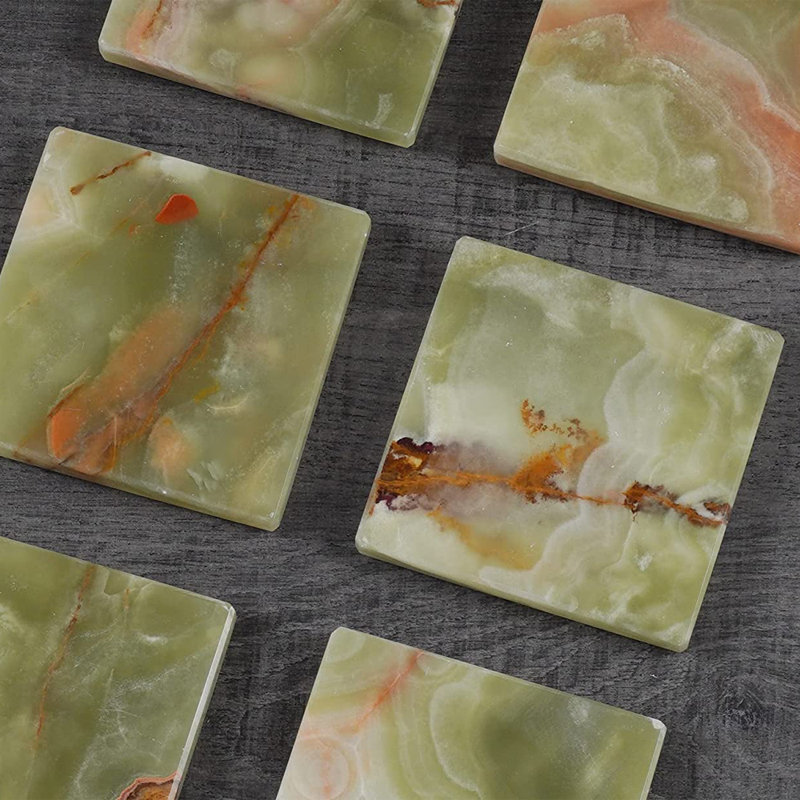 Ensemble de 6 sous-verres en marbre faits à la main