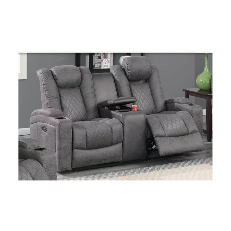 Le confort rencontre le style: causeuse inclinable grise électrique pour une détente ultime
