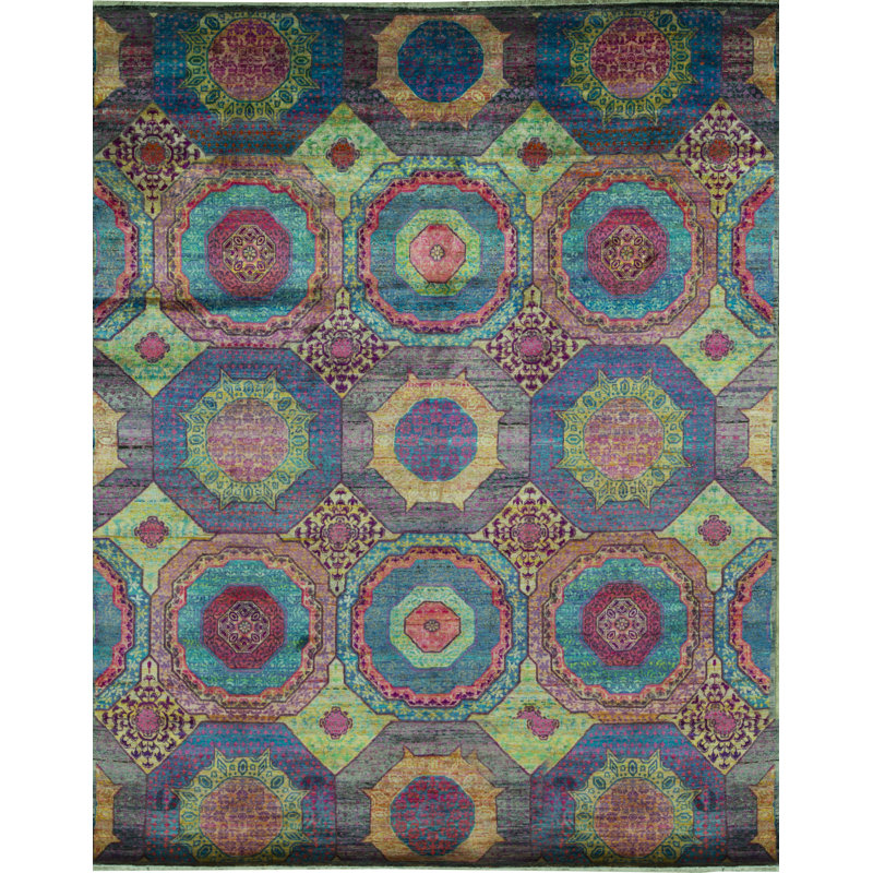 Mohit Wool Geometric Area Rug in Multicolor