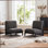 Chaise d'appoint avec cadre en bois massif Scott Living Moda, ensemble de 2