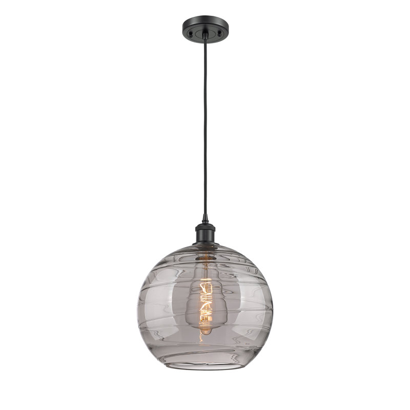 Luminaire suspendu à 1 lumière Carner, H 17,75 po x l 12 po x P 12 po, Noir mat