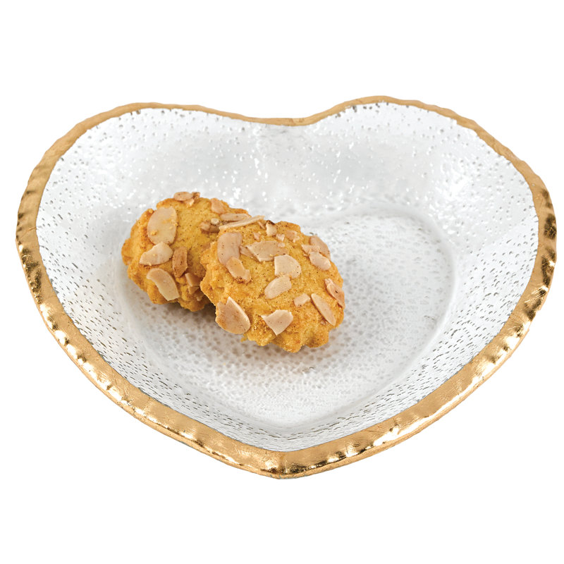 House Of Hampton® Pingree Glass Platter, Clear/Gold