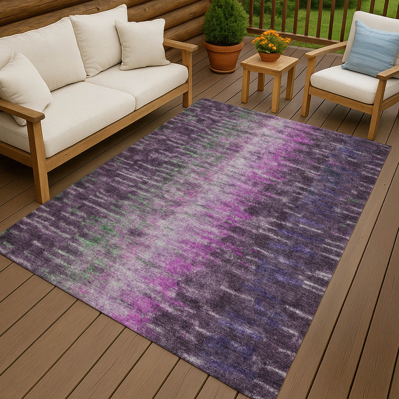 Machine Washable Indoor/Outdoor Chantille ACN2318 Casual Rug, Rectangle 5' x 7'6"
