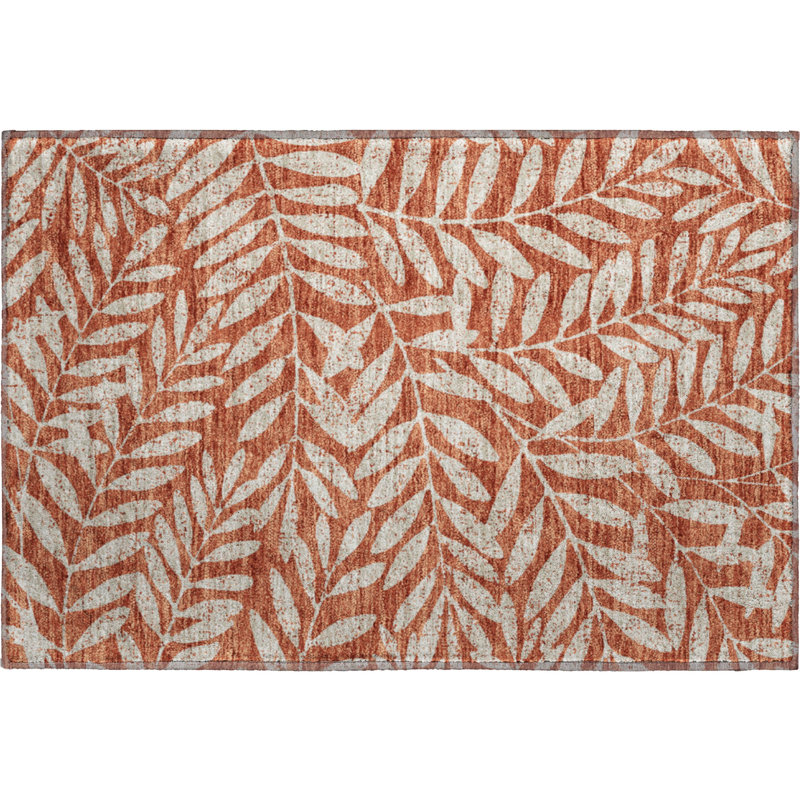 Tapis paprika de qualité supérieure lavable à la machine Prisco, Rectangle 1 pi 8 po x 2 pi 6 po