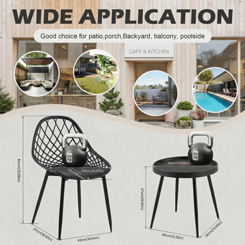 Abrahamsville 2 - Person Patio Dining Set with Round Table