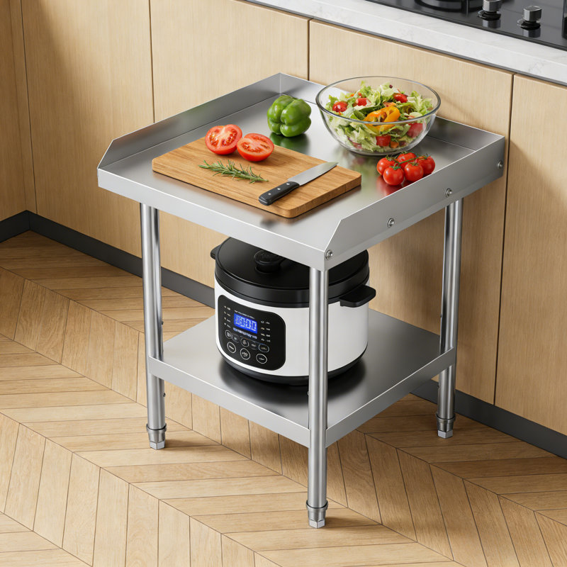 Table de travail en acier inoxydable pour la préparation des aliments