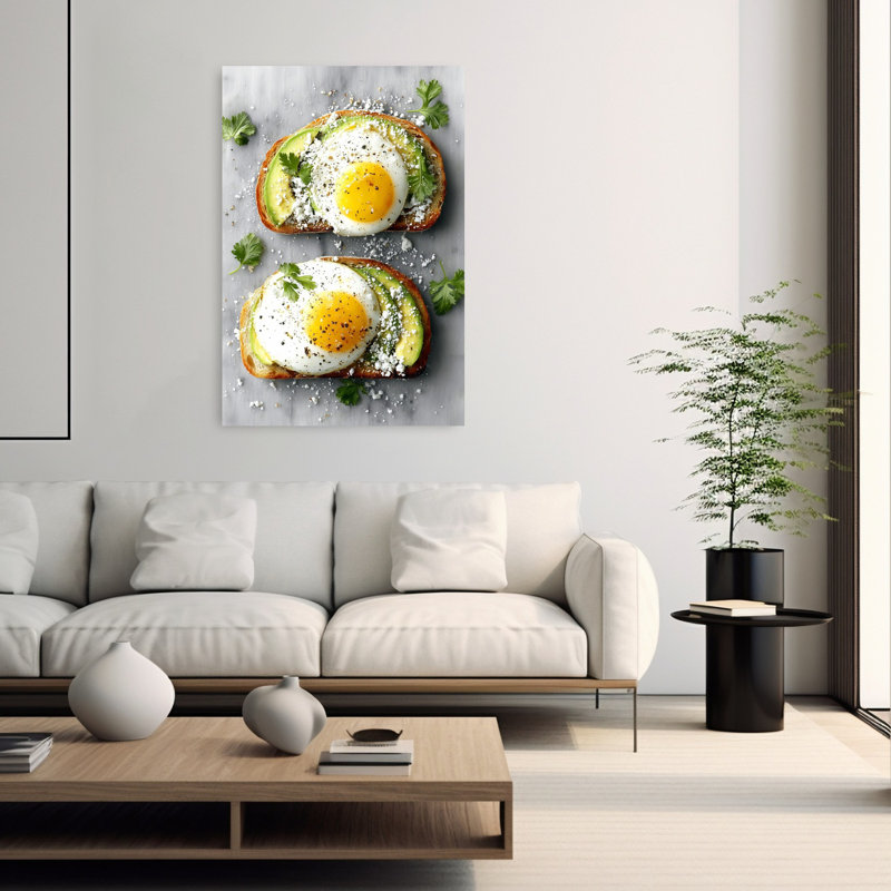 «Avocado Egg Toast», art mural contemporain, 60" H x 40" W