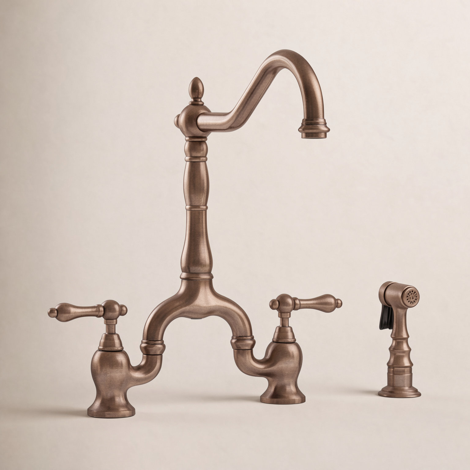 Kingston Brass English Country Bridge Faucet, Antique Copper