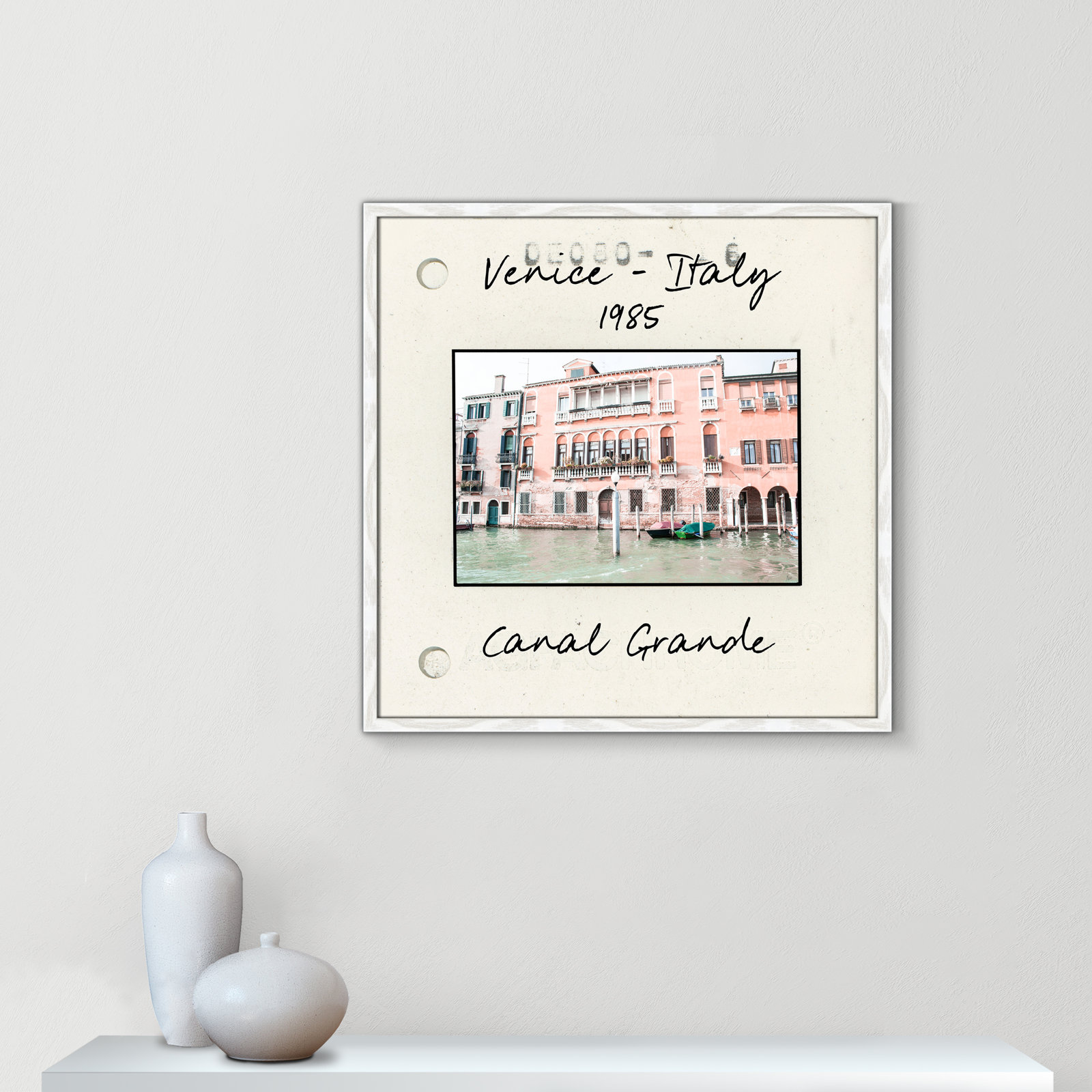 Ritona "Venice, Italy - Grand Canal" Print, White Single Picture Framed Paper, 27.5" H x 27.5" W x 0.75" D