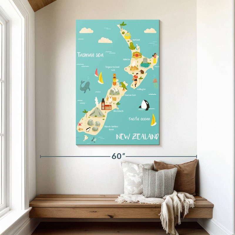 Carte pour enfants Keiri, Nouvelle-Zélande, H 48 po x l 32 po