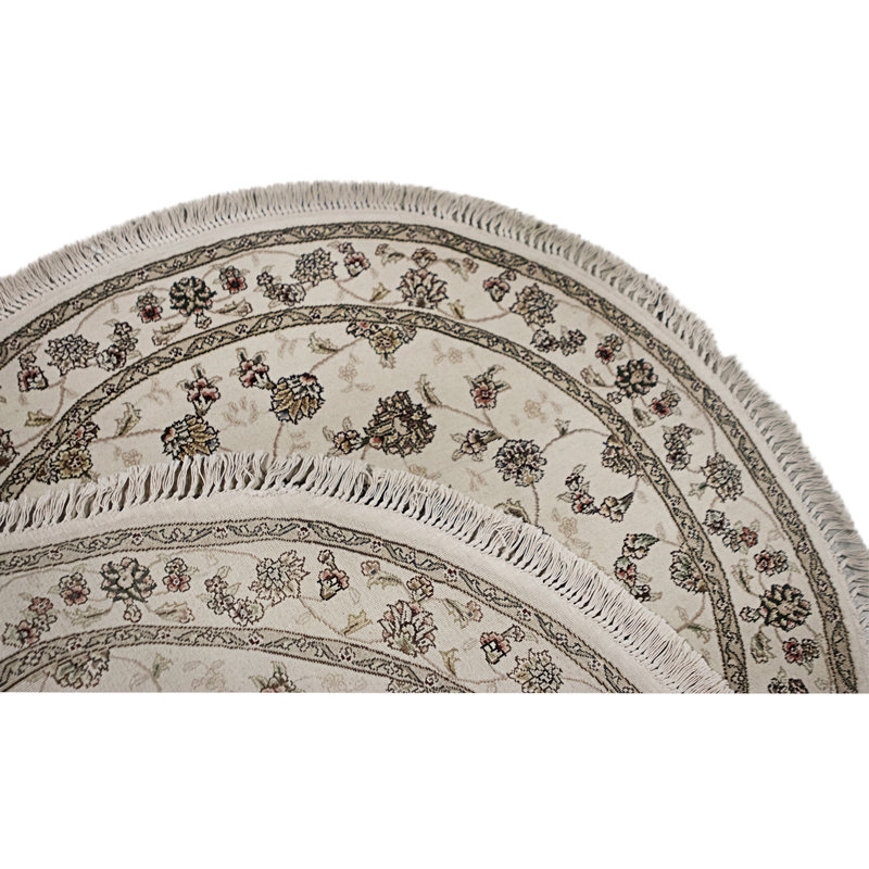High-Quality Hand-Knotted Ivory Area Rug