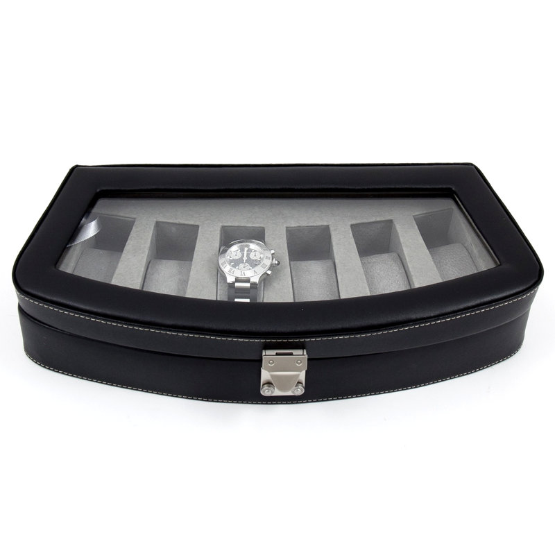 Leather Watch Box +, Black Leather