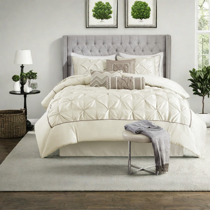 Piece Bedding Sets, Polyester King Tufted Modern Home Comfort