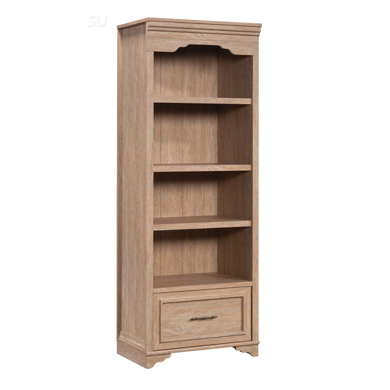 Bibliothèque à tablettes réglables avec tiroir, solution de rangement durable et polyvalente pour la maison et le bureau