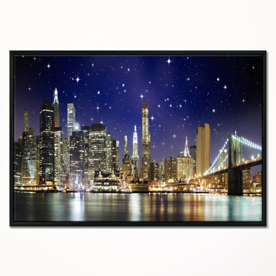 " Night Colors Over Brooklyn Bridge "