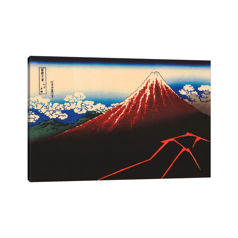 Lightning Below The Summit by Katsushika Hokusai - Wrapped Canvas Gallery-Wrapped Canvas Giclée