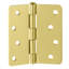 Charnière de porte à roulement simple en acier satiné en laiton satiné avec goupille amovible, 4 x 4 po 1/4 de rayon, paquet de 2