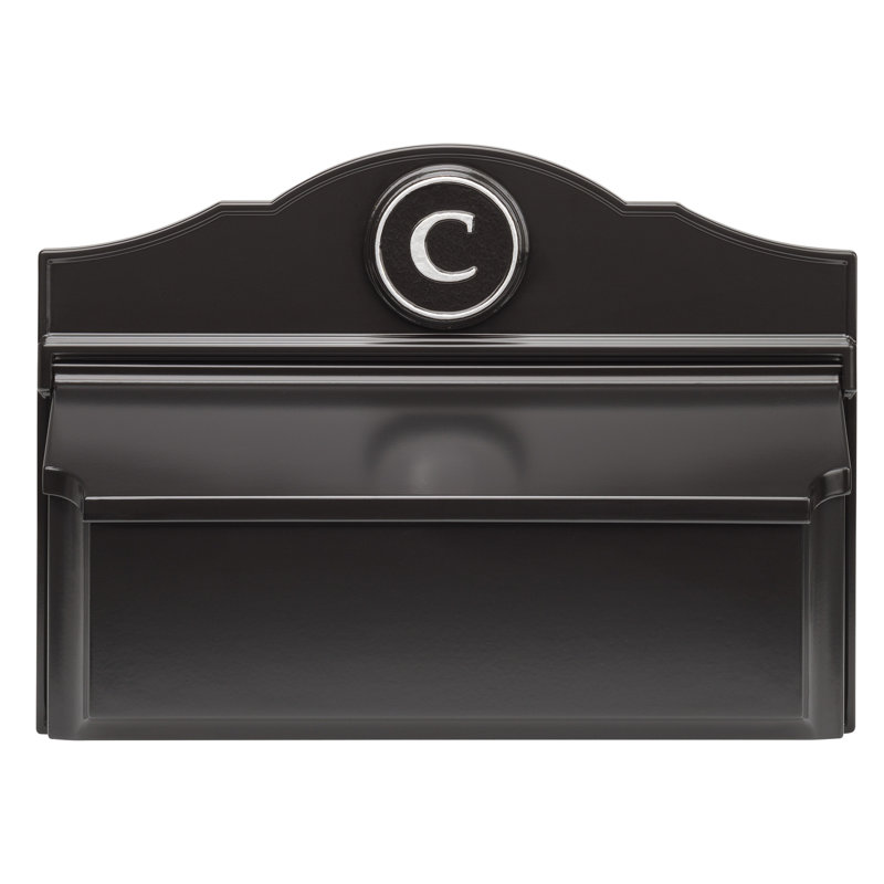 Colonial Wall Mounted Mailbox, Black/Silver, Yes