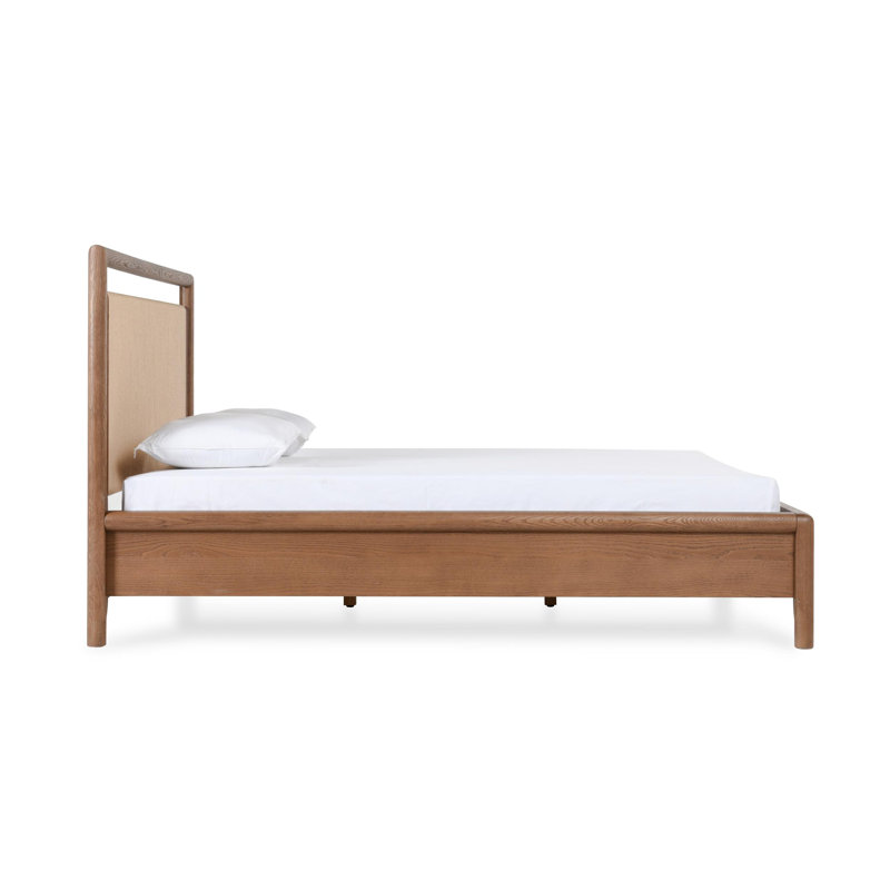 Corda Oak Wood Brown Queen Platform Bed, Queen