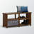 Ashby 2-Tier Shoe Storage Bench, Solid Wood Brown Finish, 18.02'' H X 38.08'' W X 11.50'' D