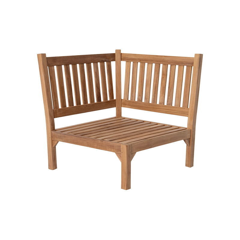 Outdoor Teak Corner Wedge Lounge Chair, Natural