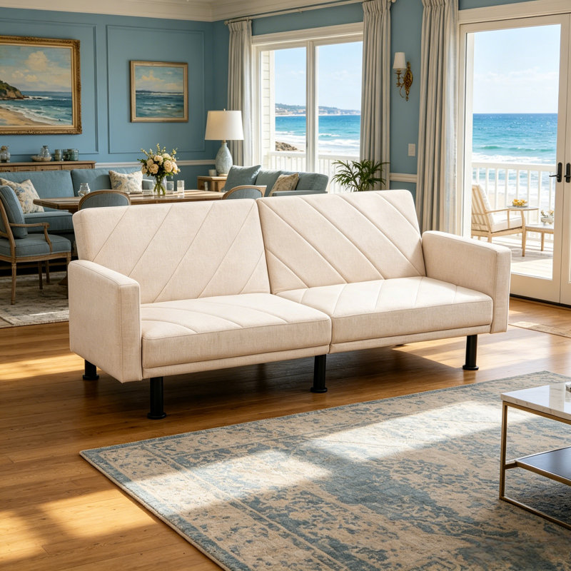 Marjoleine 77"" Upholstered Convertible Sofa