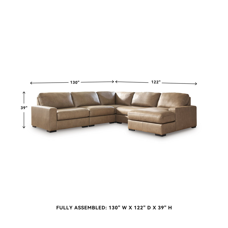 Canapé modulaire 5 pièces avec méridienne Offutt, Left Hand Facing, H 39 po x l 130 po x P 122 po