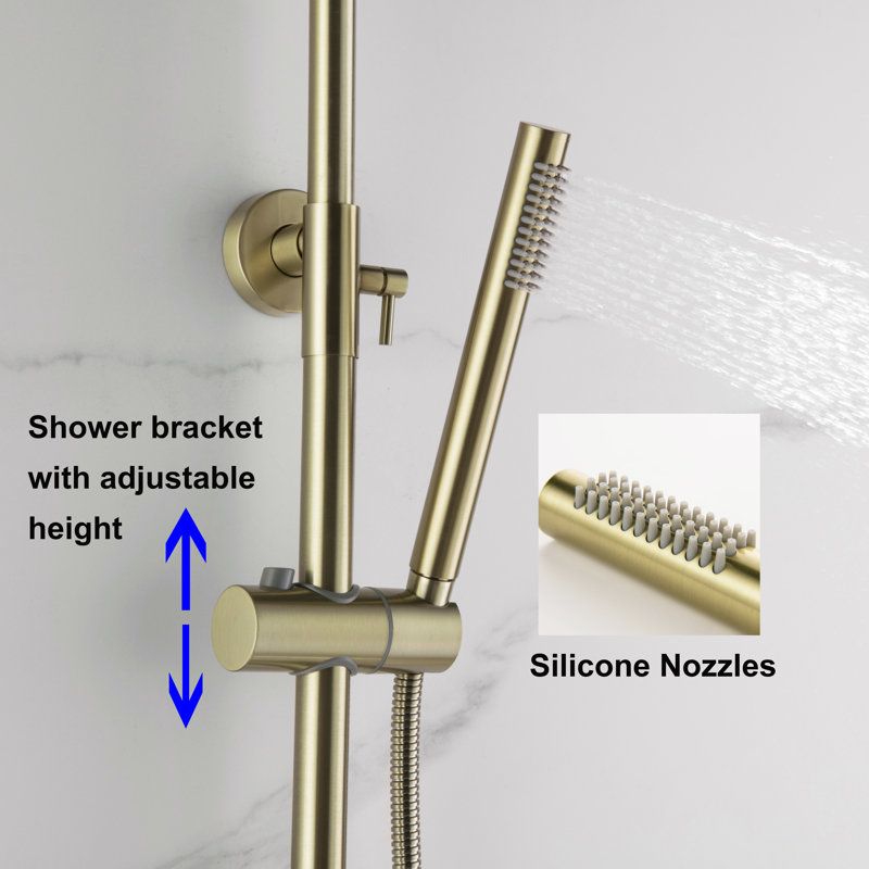 All-In-One Kit with Rough in-Valve, Brushed gold