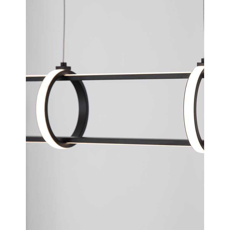 3 - Light LED Kitchen Island Pendant, Black