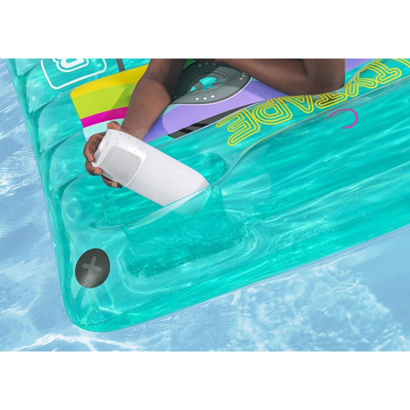 H2OGO! Flotteur de piscine Retro Beats - 68,5 po x 46 po, conception de cassettes de musique bleu sarcelle