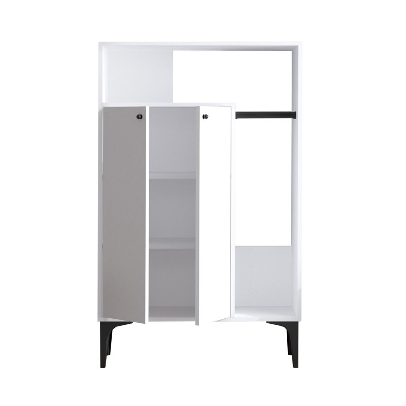 Baneen 8 Pair Shoe Storage Cabinet, White
