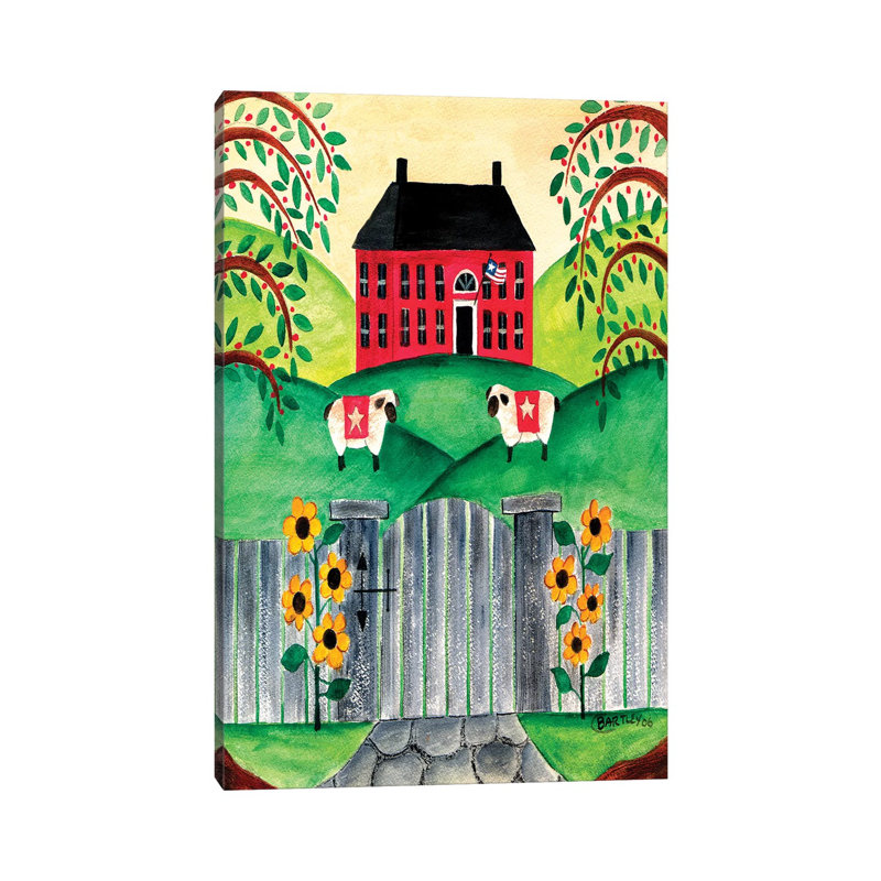 Sheep At Home by Cheryl Bartley - Painting on Canvas, 66.04cm H x 45.72cm W x 3.81cm D, Wrapped Canvas