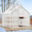 Serre en polycarbonate à double paroi de 6 pi x 4 pi / 6 pi avec structure en aluminium, base en acier et porte coulissante-110327445