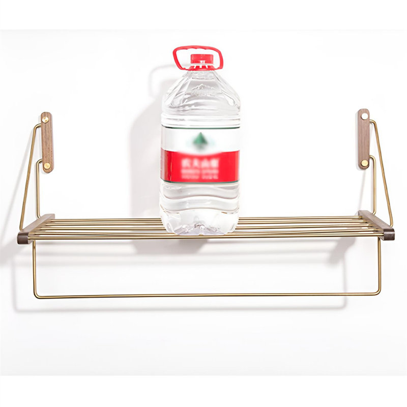 Walnut Bathroom Towel Shelf, 9.05" H x 20.86" W x 0.98" D