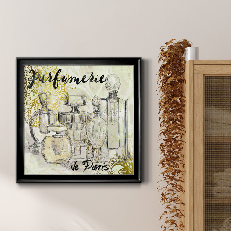 Parfumerie de Paris - Peinture sur toile encadrée, Toile avec cadre noir, H 16 po x l 16 po x P 1 po