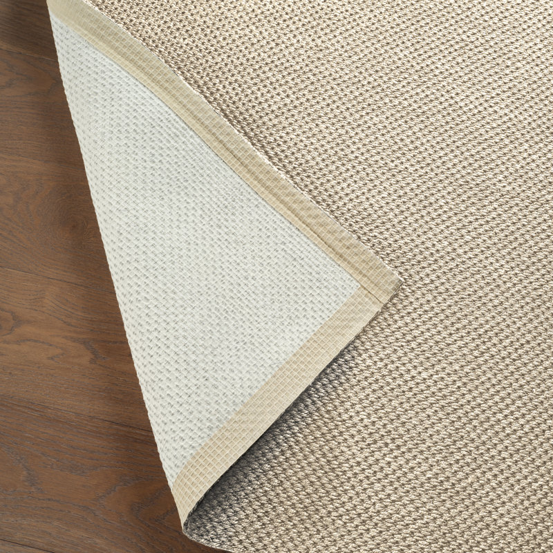 Naturals Sanibel Taupe/White Solid Hand Woven Area Rug, Rectangle 9' x 12'