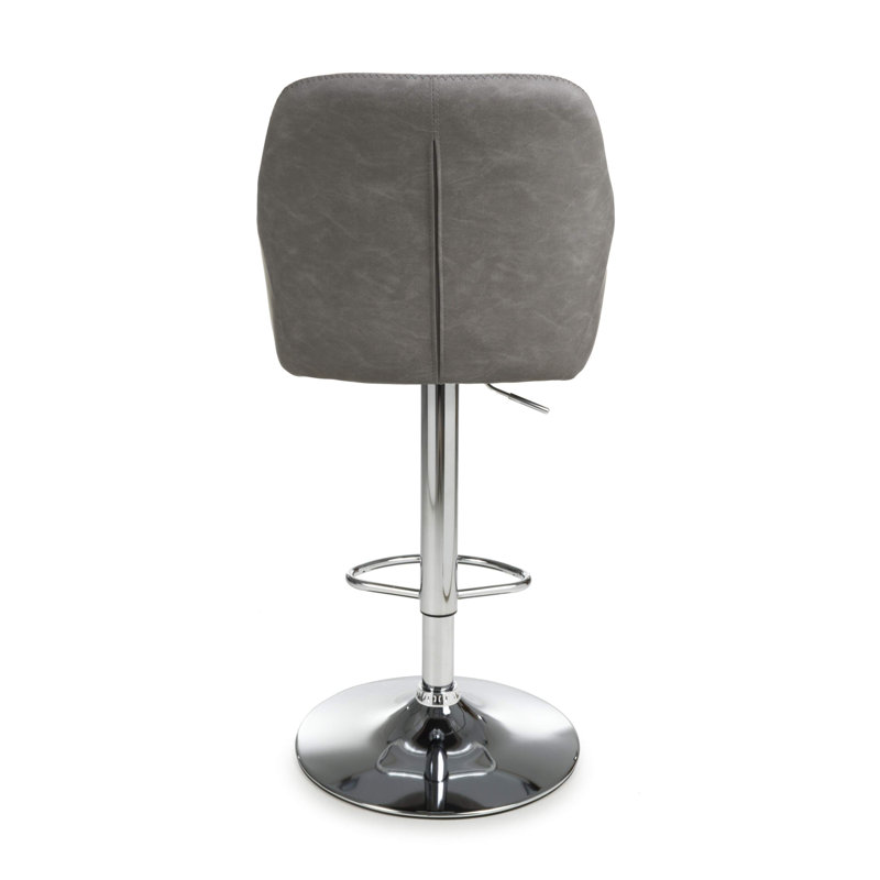 Clabo Swivel Upholstered Adjustable Height Bar Stool, Charcoal