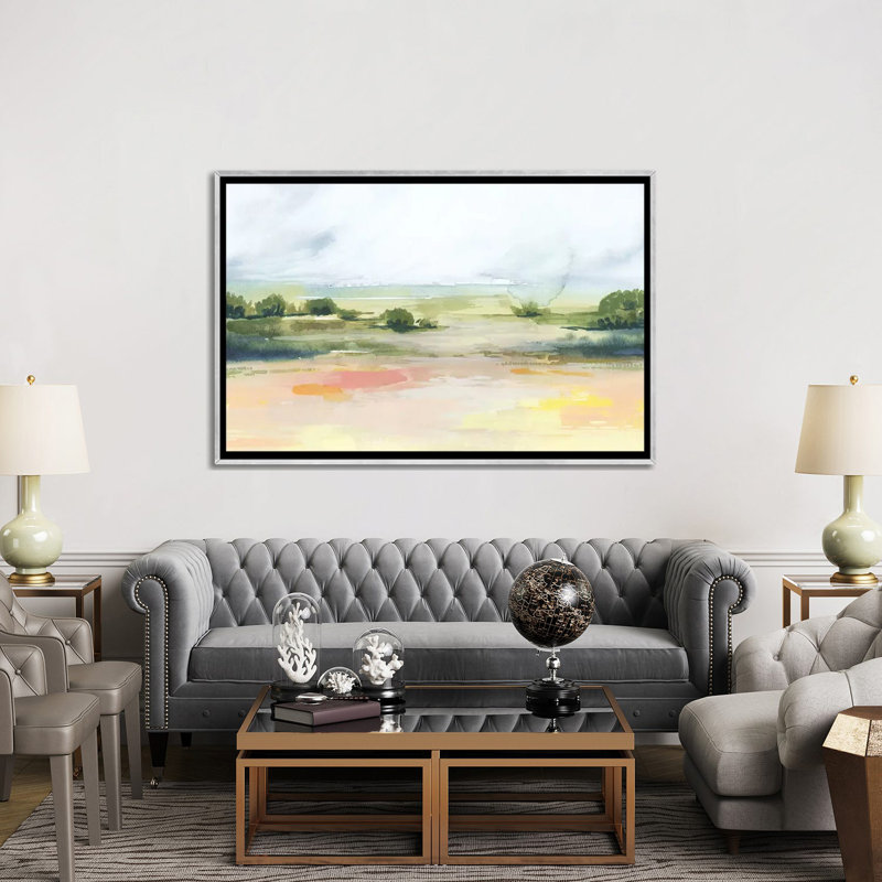 Sunéclairé Marsh I par Grace Popp-reproduction d’art, Toile encadrée argentée, Pas de tapis, H 40 po x l 60 po x 1,5 po