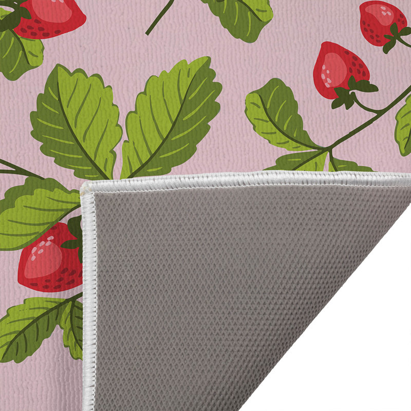 Paillasson Strawberries, Rose, L 17 po x L 24 po