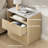 Seyla 23''W Fluted Nightstand with 2-Drawer Open Cubby, Built-In Charger Outlets-635551531-609790896