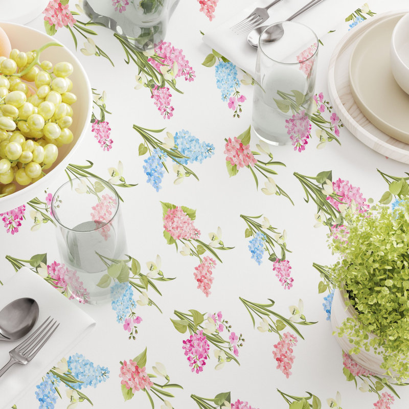 Rectangular Tablecloth, 100% Cotton, 52X104", Garden Grown Flowers, 104" L  x 60" W