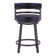 Deherrera Modern Swivel Counter or Bar Stool with Open Low Back and Footrest in Metal and Faux Leather