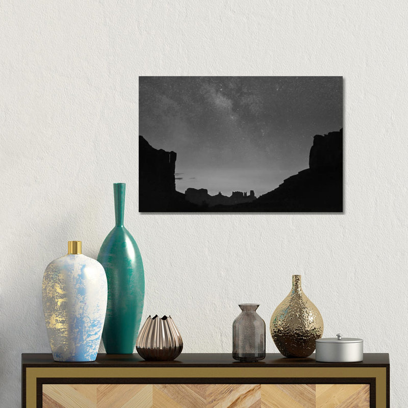 Milky Way over Moument Valley, Arizona 1 Piece Wall Art on Canvas, 30.48cm H x 45.72cm W