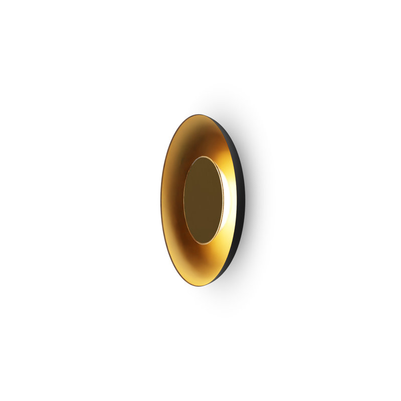 Ramen LED Flush Mounted Sconce, 2.6" H x 18" W x 18" D, Brass/Matte Black/Gold