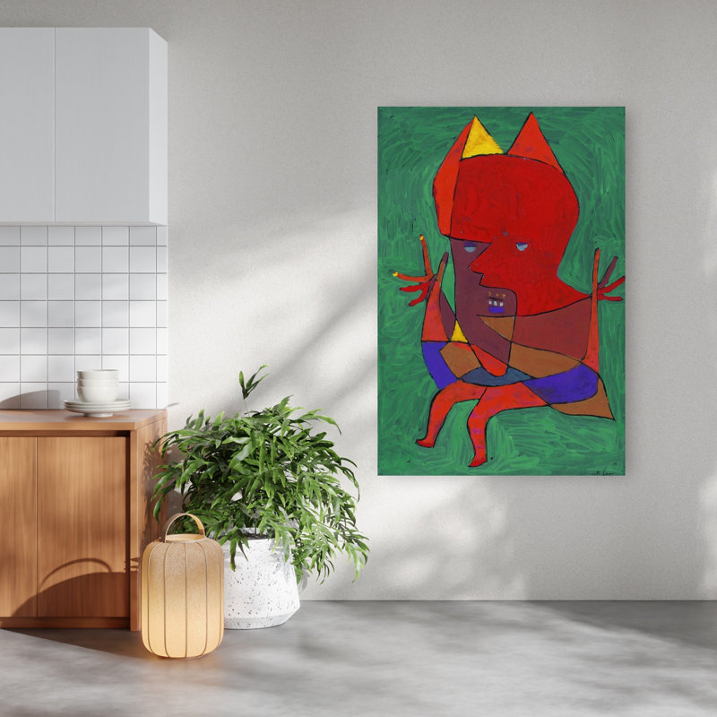 Figurine: petit feu, diable, figurine, 1927, classique, coloré, printemps contemporain, impression murale, 60" H x 40" W