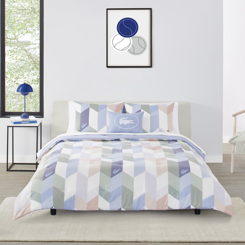 Ensemble d'édredon 100% coton Lacasse Beaumont, Édredon simple et 1 taie décorative, Rose Beaumont multicolore