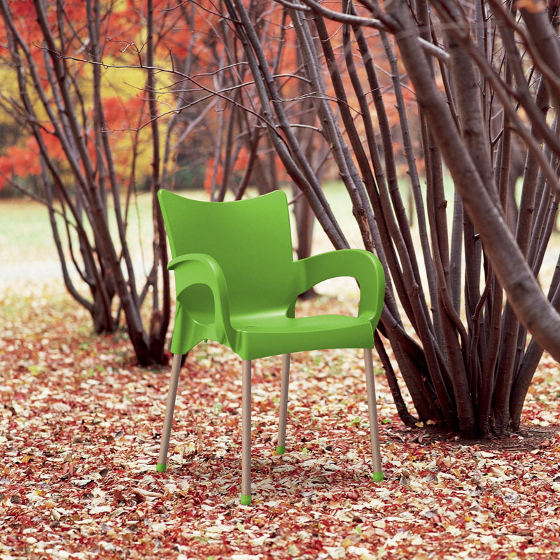 Goines Stacking Patio Dining Armchair, Apple Green