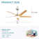 52'' 5-Blade Sand Nickle Modern Ceiling Fan With Led Light and Remote Control